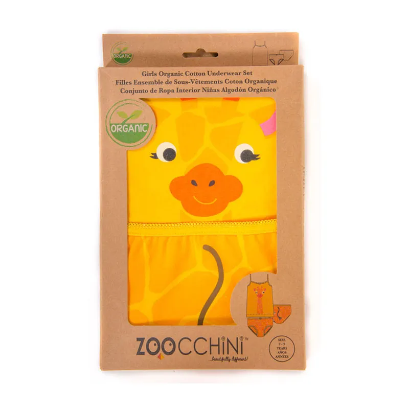 Ensemble Débardeur-culotte Coton BIO Fille Girafe Jaune-2