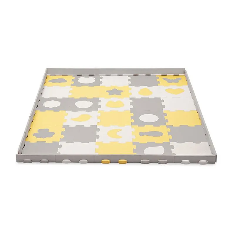 Tapis puzzle mousse Luno Shapes Jaune 165x185cm - 0m+-2