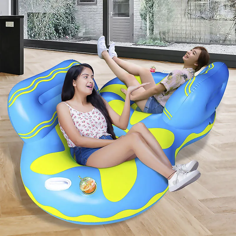 Fauteuil gonflable double porte-gobelet & appui-tête - 185cm-5