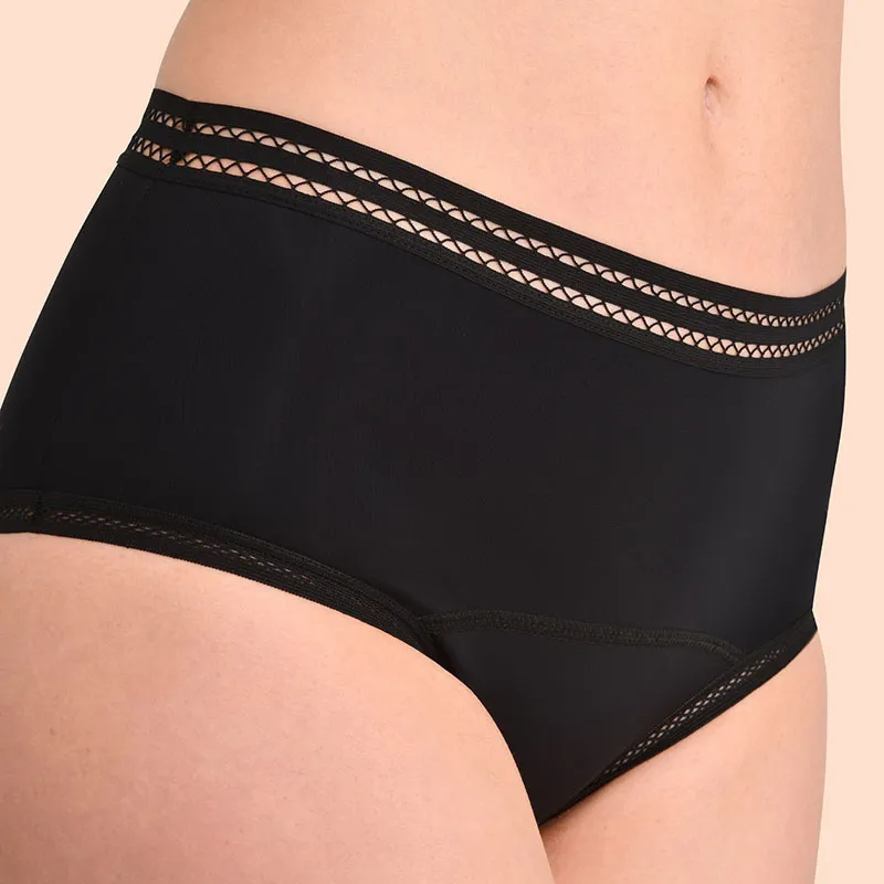 Boxer menstru. Basic + Culotte menstru. taille haute - Noir-3