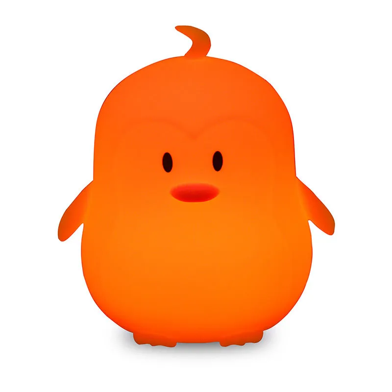 Veilleuse silicone USB Pingouin 8 couleurs - 9x11cm-4