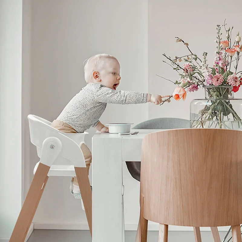 Chaise haute + Transat Levels Newborn Bois/Blanc - 0m+-14