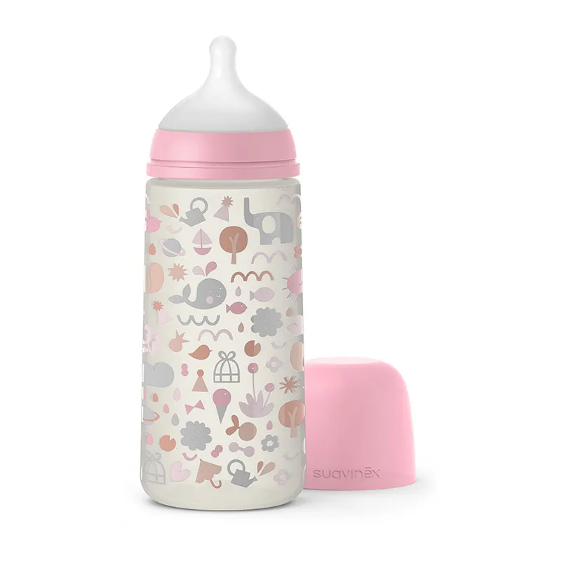 Biberon tétine anatomique Rose pâle - 360ml-0