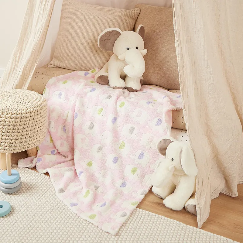Couverture Éléphant Rose 75x90cm - 0m+-0