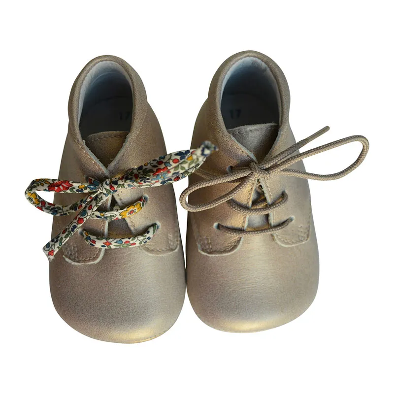 Chaussons bébé SOUPLES antidérapants Mini-Arthur - Cuir Mordoré-0