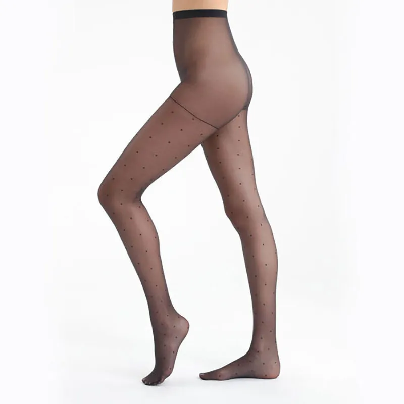 3 paires de Collants Style Plumetis 20D - Noir-1