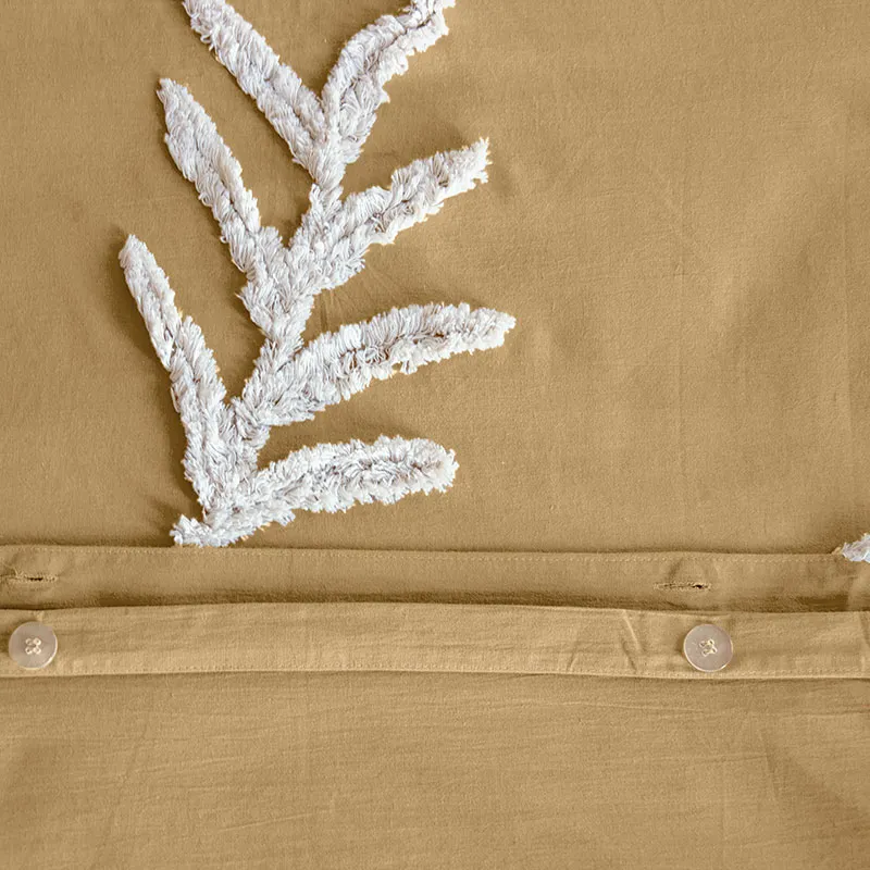 Parure 3pcs Coton lavé Feuillu-2