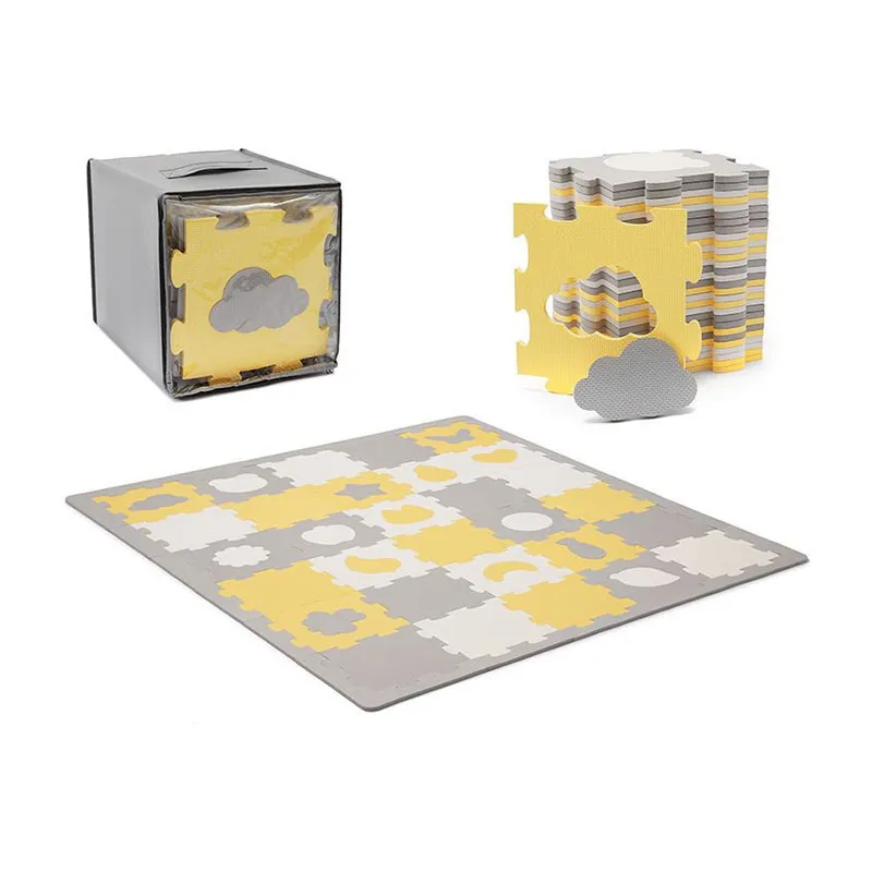 Tapis puzzle mousse Luno Shapes Jaune 165x185cm - 0m+-1