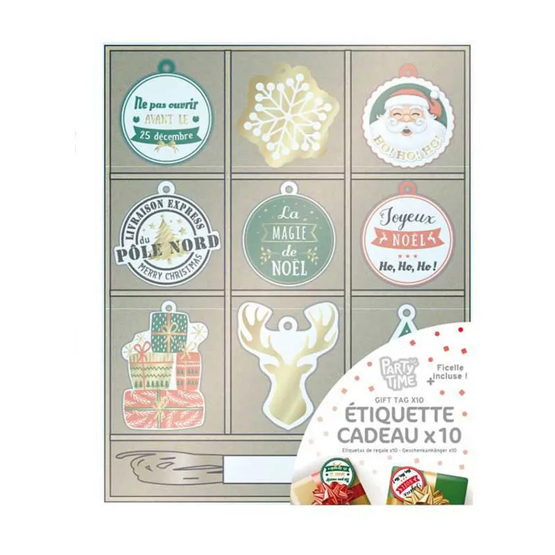 Étiquettes cadeau + ficelle doré - 20pcs-1