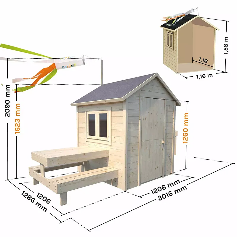 Maisonnette + table + mini cuisine Blanche - 36m+-12