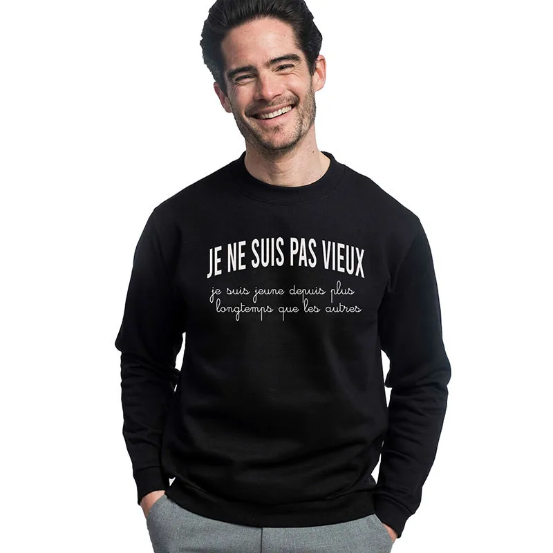 Sweat Homme Je ne suis pas vieux, je suis jeune depuis plus longtemps que les autres - Noir-0