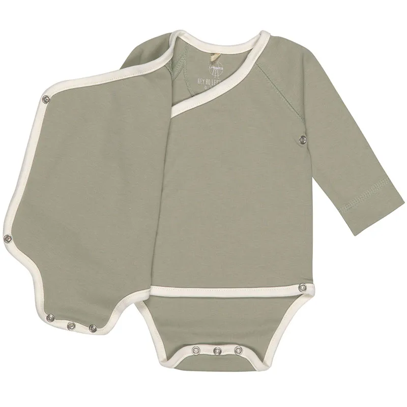 2 bodies ML Coton BIO Ouverture devant - Bleu/Olive-10