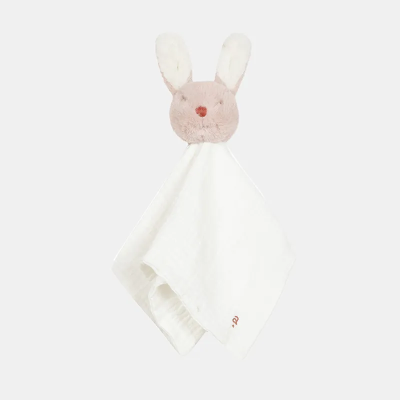 Doudou plat Lapin Fille - Rose clair-0