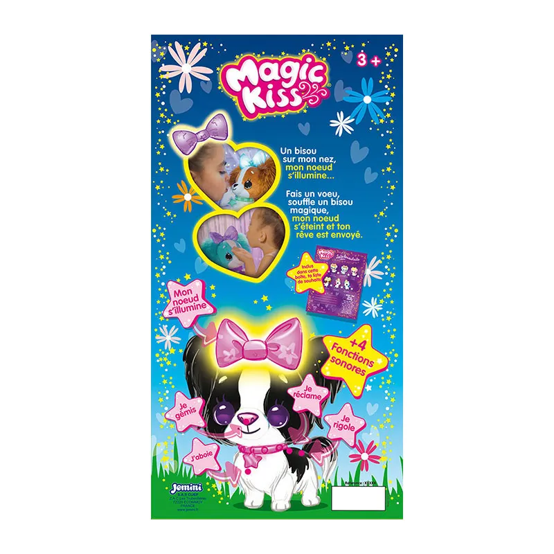 Peluche interactive Chien Bleu Magic Kiss 26cm - 36m+-1