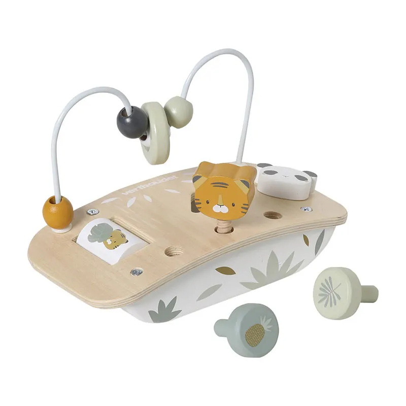 Mini table d'activité en bois - Vert moyen - 10m+-0