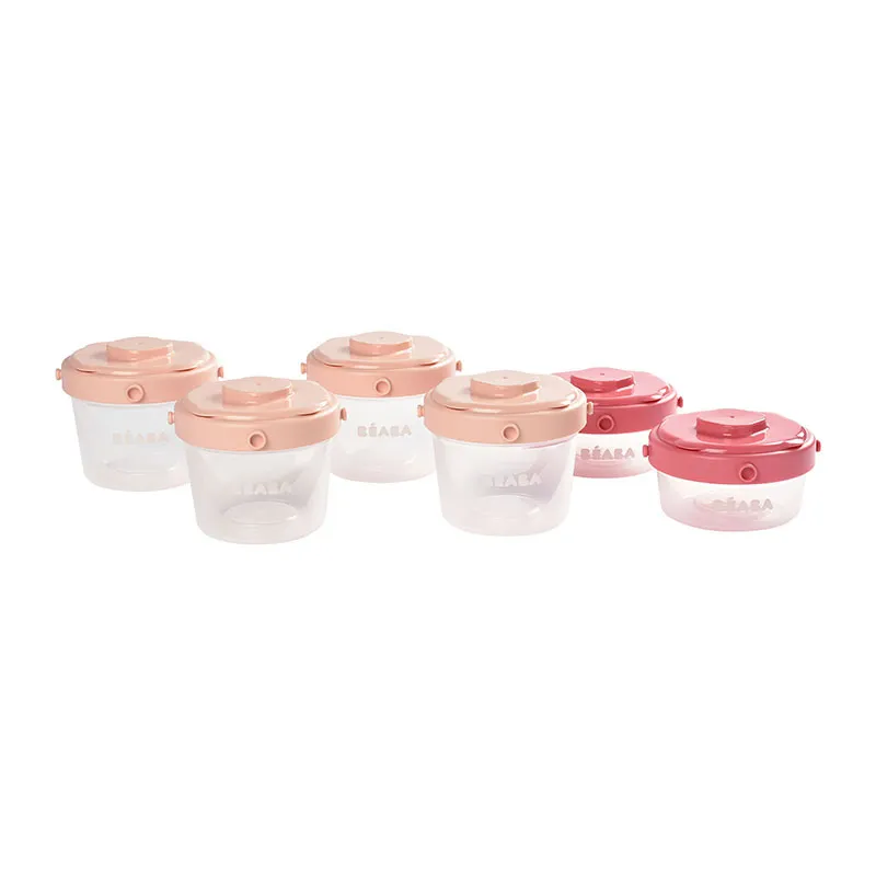 6 Portions Clip 1er âge Rose - 60/120ml-0