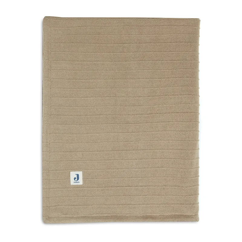 Couverture Lit Bébé Pure Knit Biscuit/Velours - 100x150cm-3