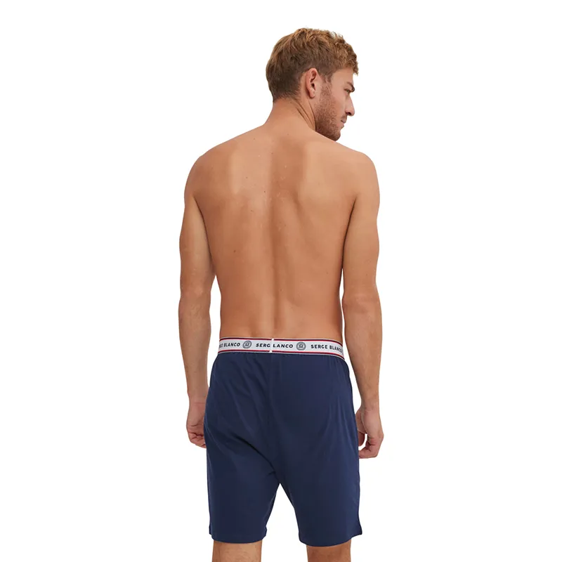 Pyjama Homme Serge Blanco - Blanc/Bleu-3