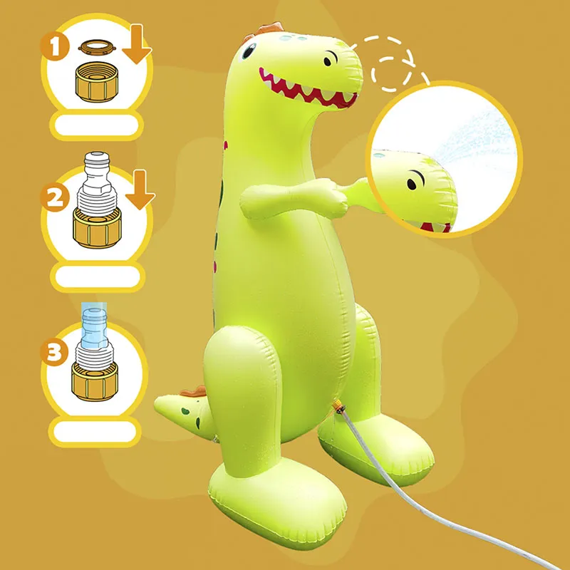 Dinosaure gonflable géant arroseur d'eau - 180x130cm-3