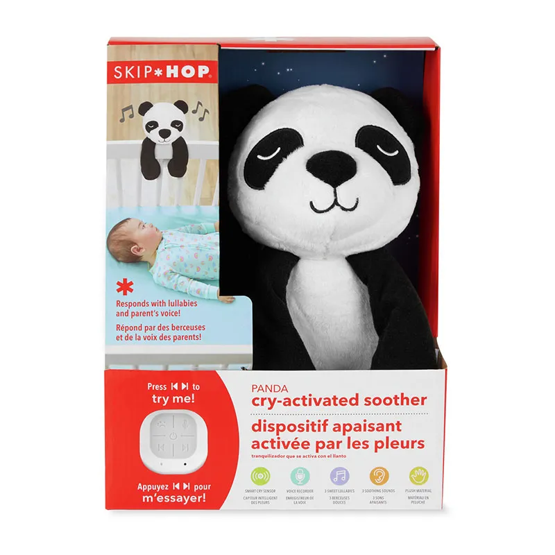 Peluche à capteur de pleurs Panda Noir/Blanc - 0m+-1