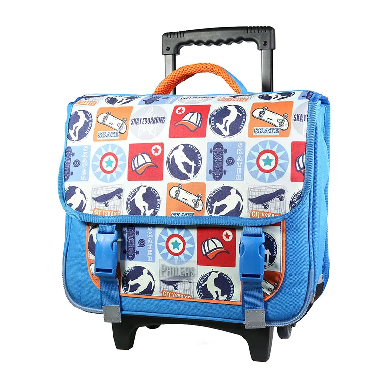 Cartable à roulettes Phileas Skate Bleu - 38x34cm-1