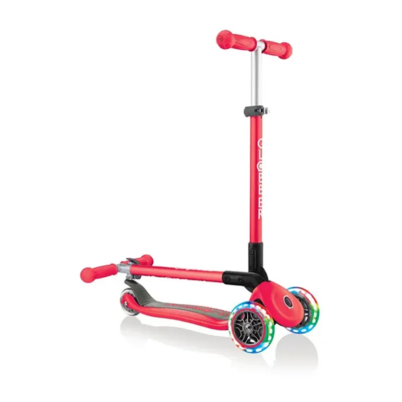 Trottinette 3 roues pliable Primo roues lumi. Rouge - 36m+-2