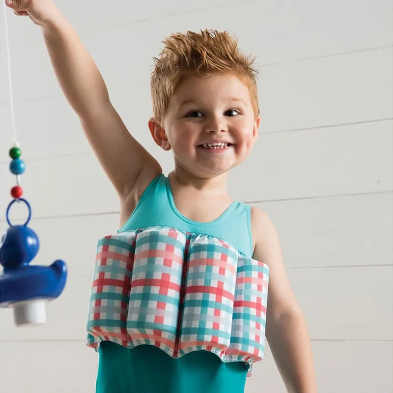Maillot de bain bouée Carreaux - Bleu/Rouge/Blanc-2