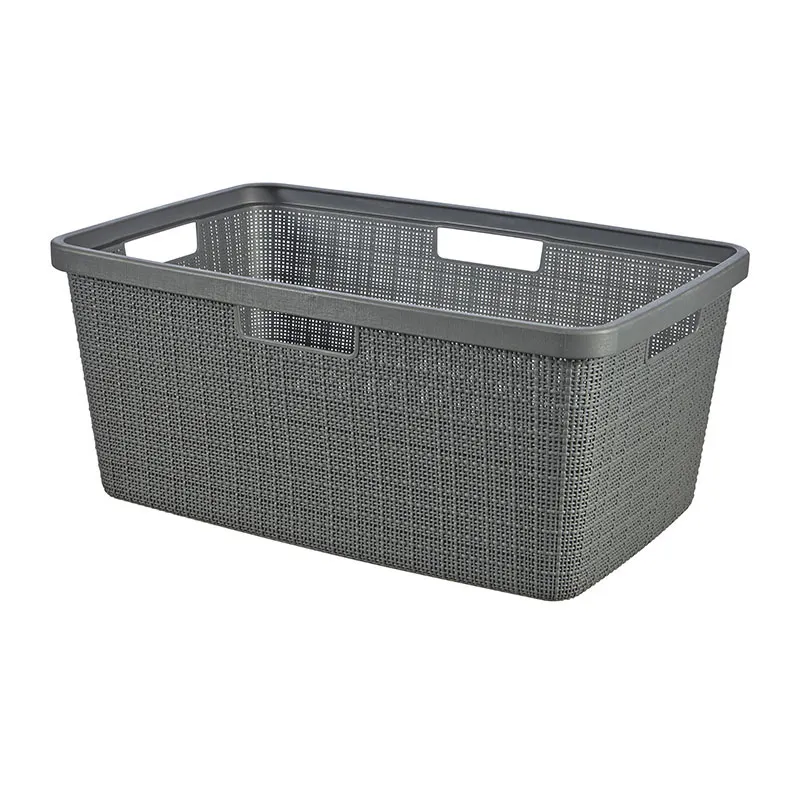 Corbeille à linge jute 70% recyclé Gris - 46L-0