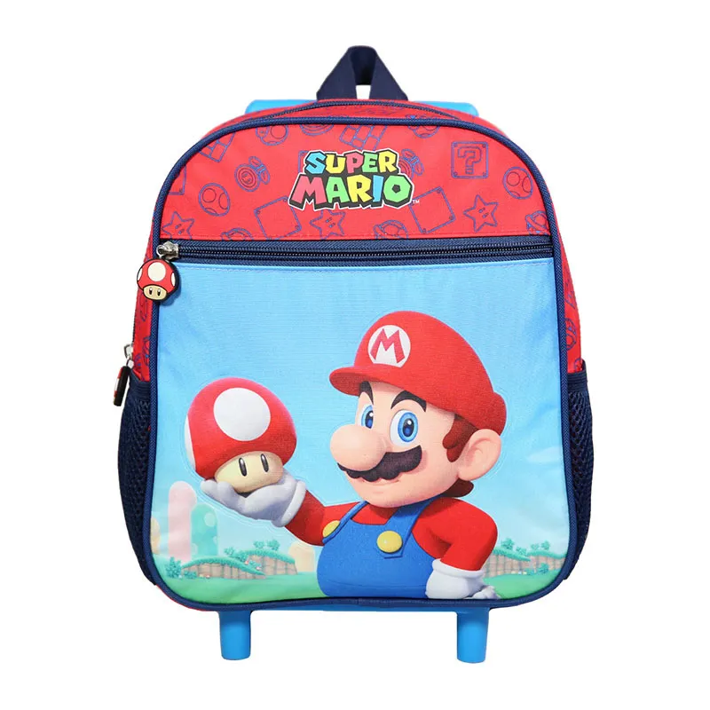 Sac à dos à roulettes maternelle Super Mario Multicolore - 25x28cm-0