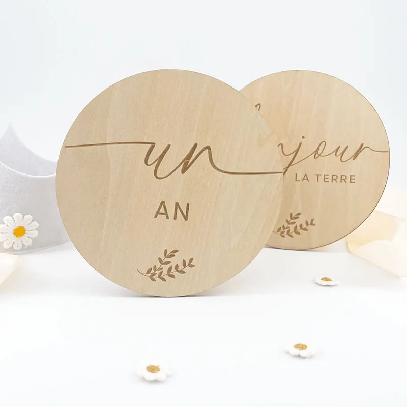 Cartes-étapes en Bois Recto-Verso + Pochette - 12cm-1