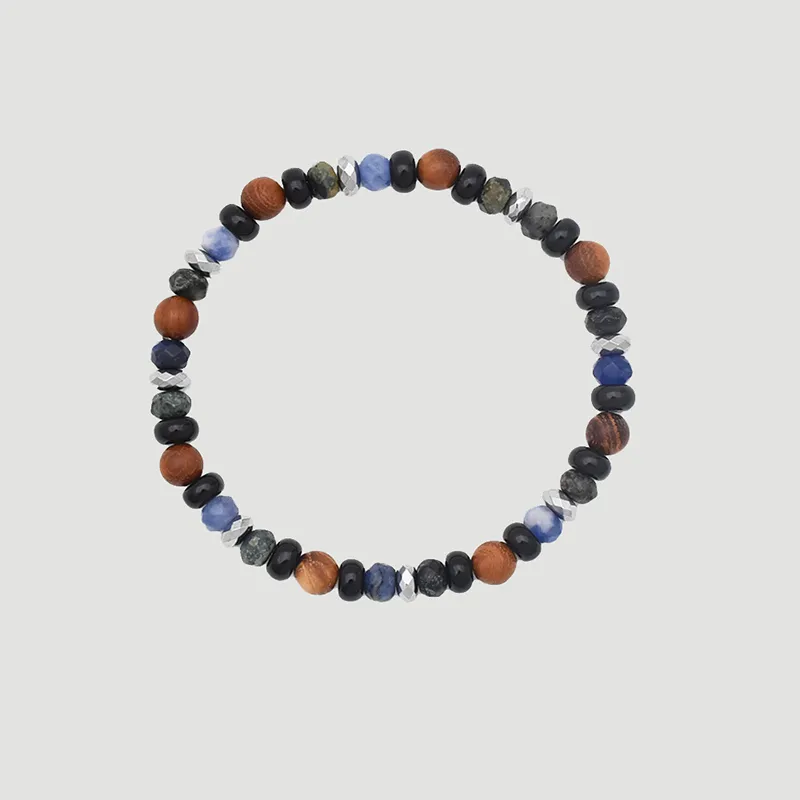 Bracelet de perles Zen - Bleu/Orange-0