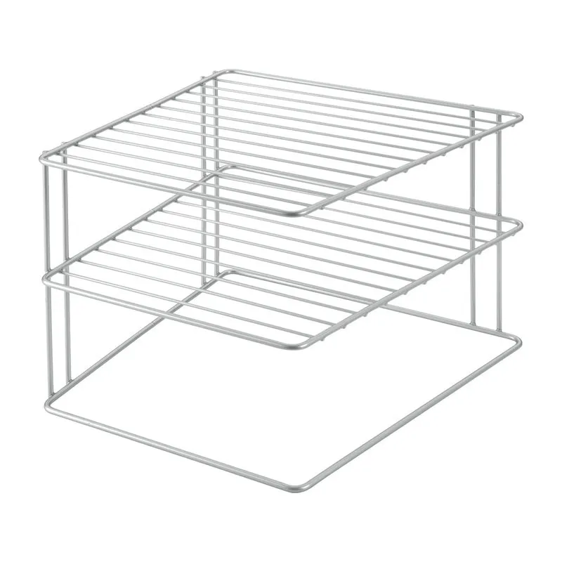 Porte-assiette angle 2niv Argent - 19x25x25cm - METALTEX-1