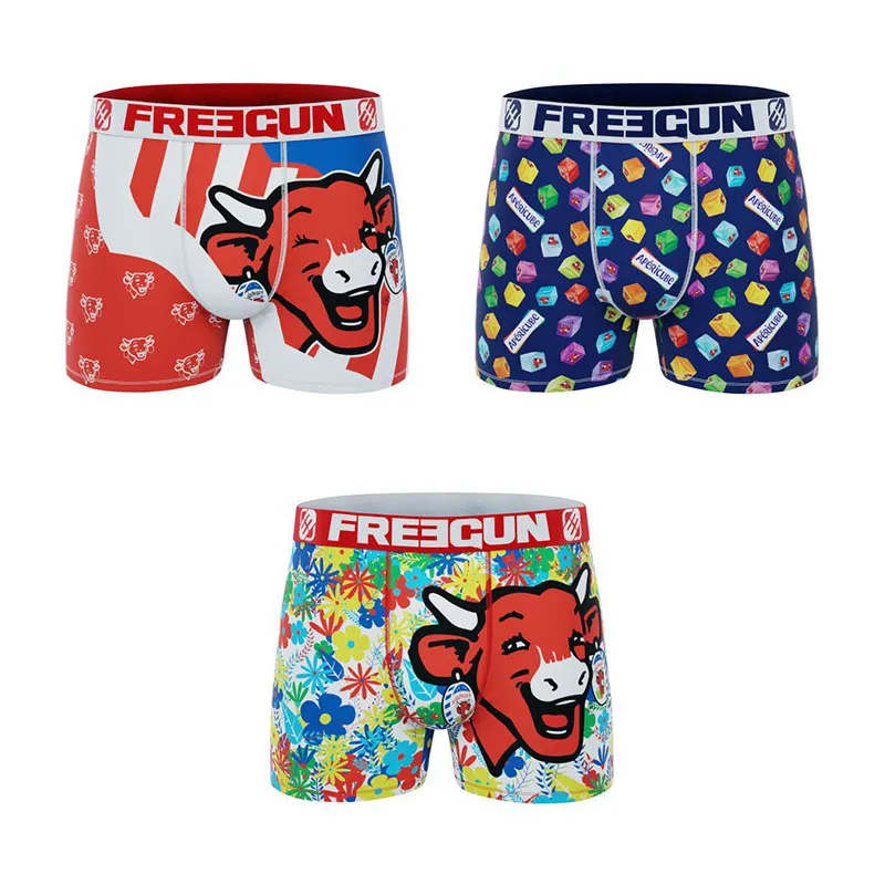 3 boxers homme La Vache Qui Rit - Rouge/Bleu/Blanc-1
