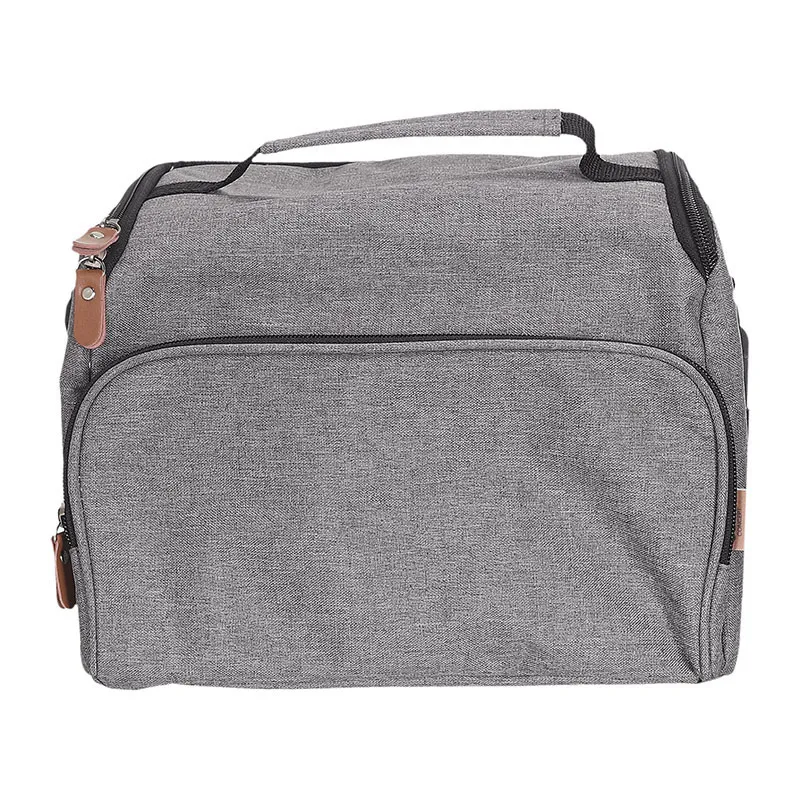 Lunch bag zippé Gris/Noir/Camel - 25,4x20,3x12,7cm-4