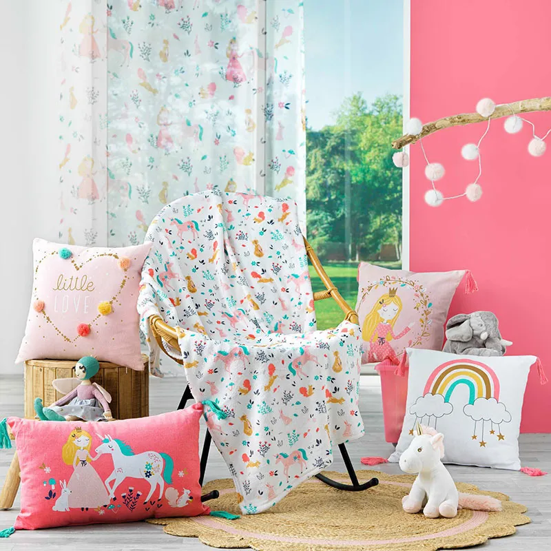 Plaid flanelle Princesse Licorne - 125x150cm-1