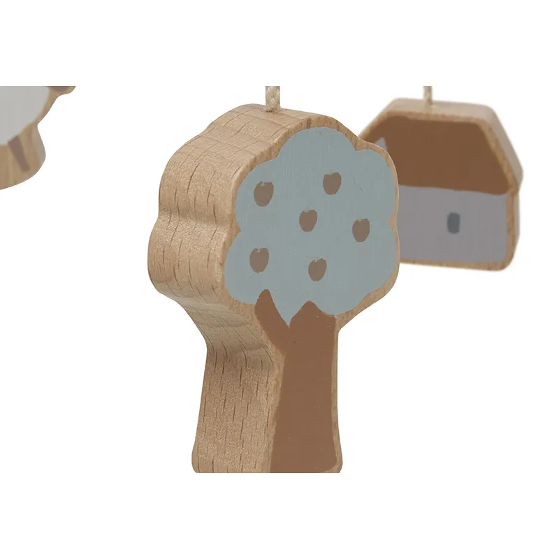 Mobile Bébé Bois Ferme - 20x20cm-1