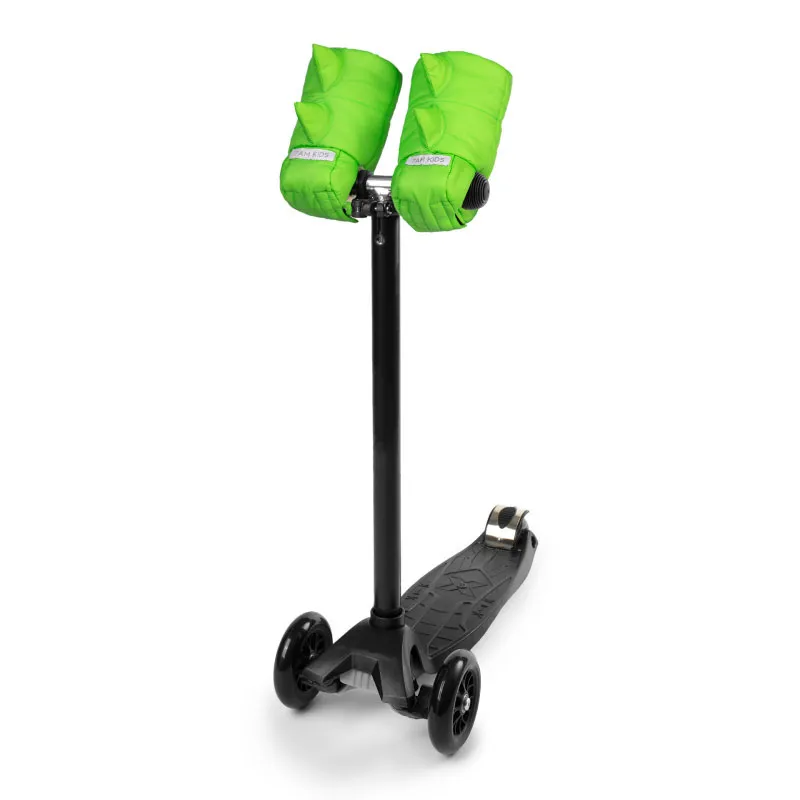 Moufles Enfant Dino avec attaches pour vélo/trottinettes - Lime Green-5