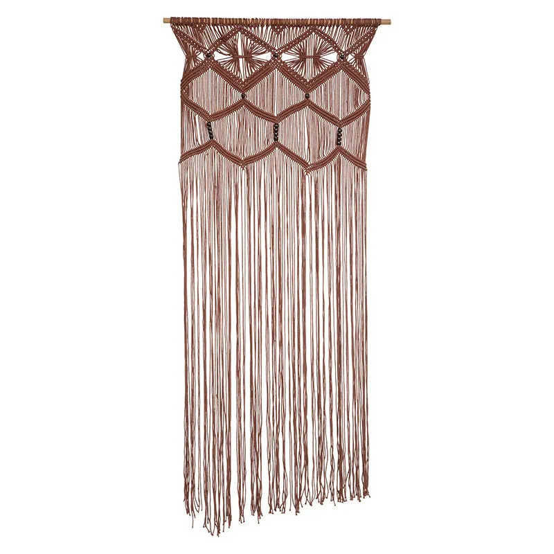 Rideau fil All Macramé Marron/Cannelle - 90x200cm-0
