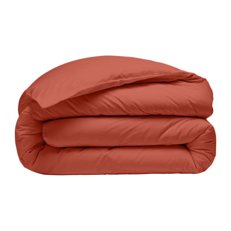 H. de Couette Percale de coton Terre de sienne-0