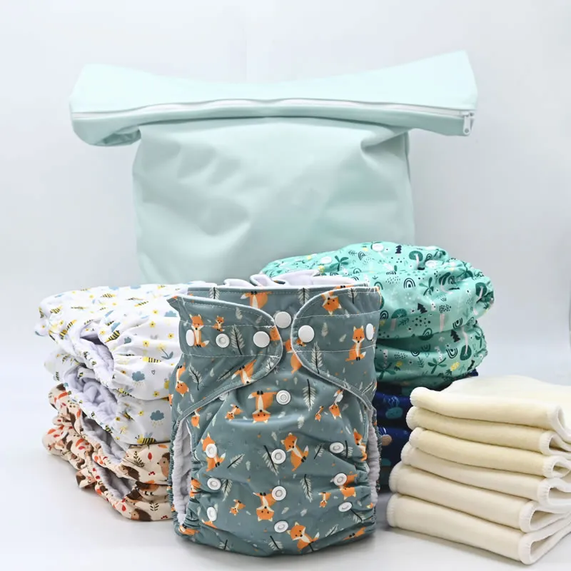 Pack 10 changes couches lavables XL 15 à 32 Kg - 27pcs-0