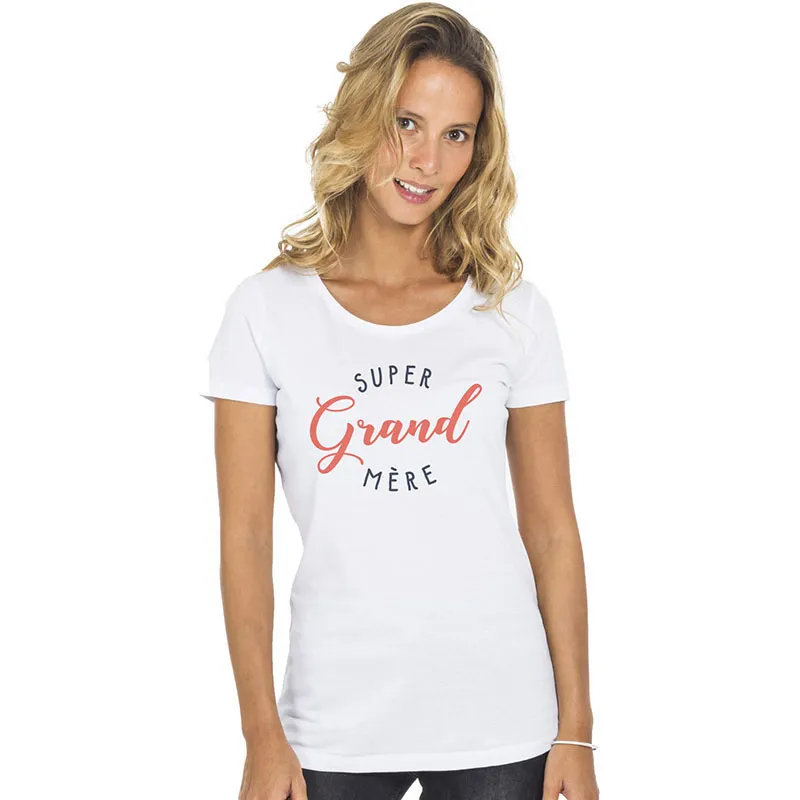 T-shirt Femme Super grand mère BIO - Blanc-0