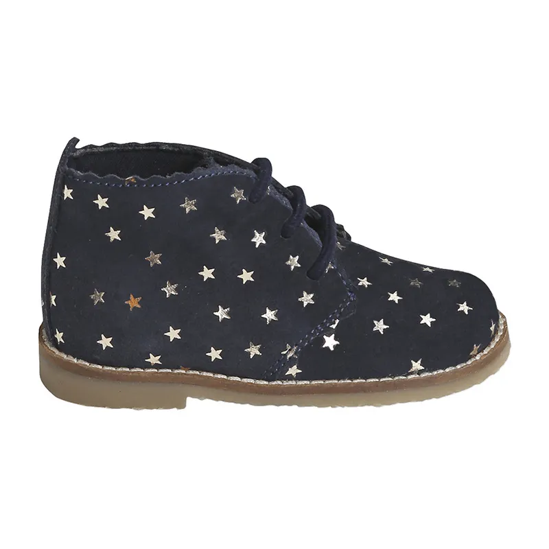Bottines à lacets Cuir Étoiles - Marine-1
