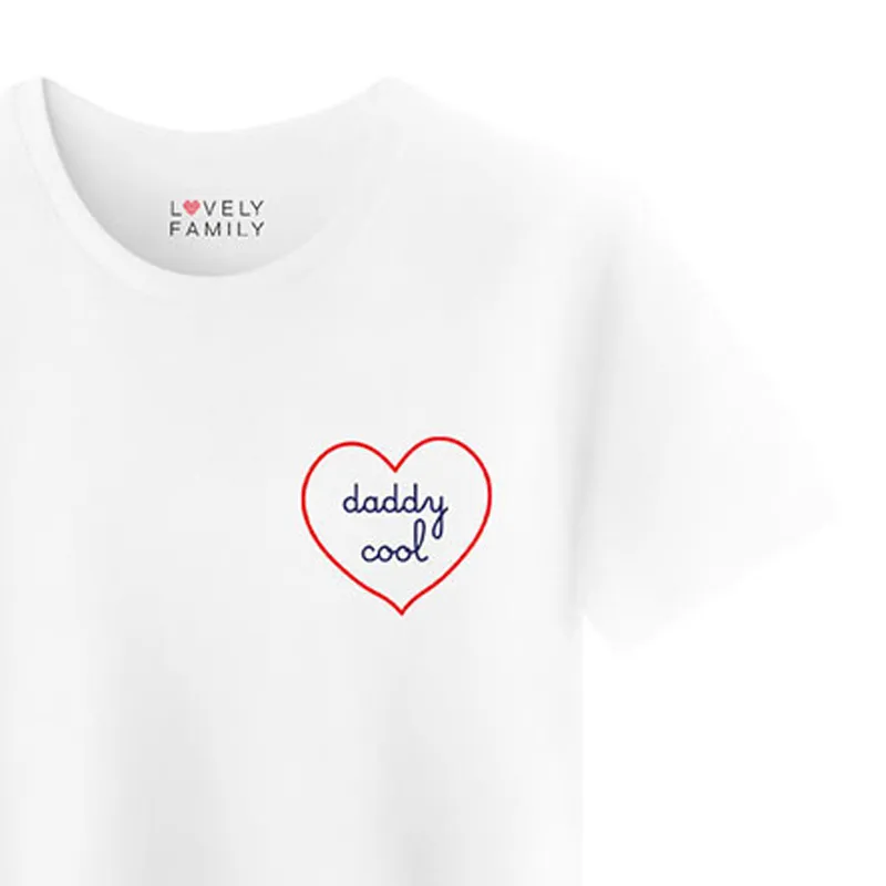 T-shirt Daddy cool - coeur BIO - Blanc-1
