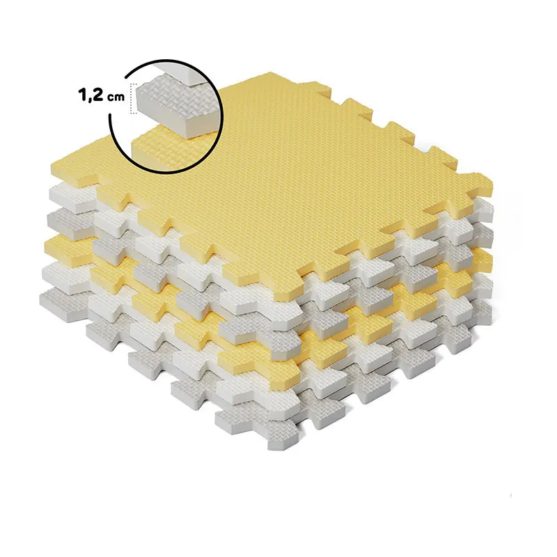 Tapis puzzle mousse Luno Gris/Jaune 150x180cm - 0m+-4
