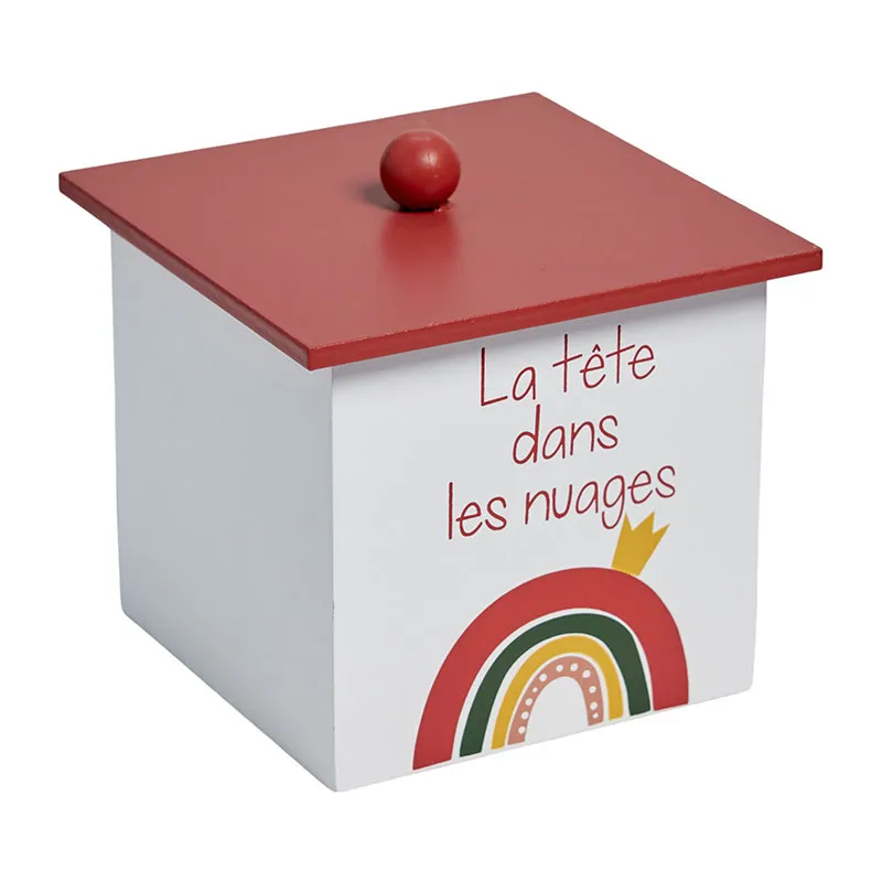 Boîte de rangement Bois La Tête dans les nuages - 15x15x15cm-1