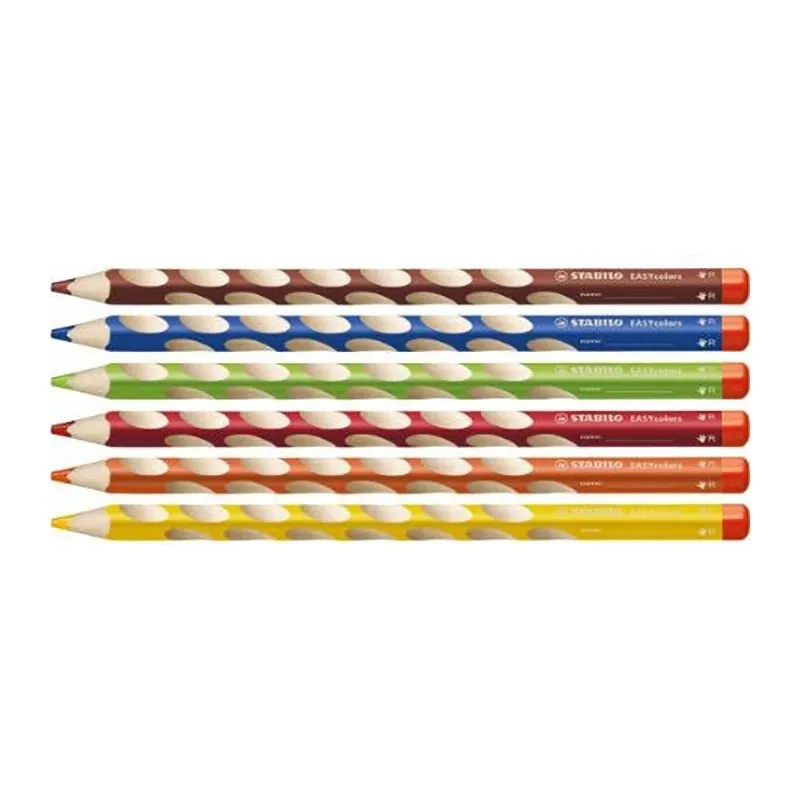 6 maxi crayons de couleurs Easycolor pour gaucher - Mine 4,2 mm - STABILO-1