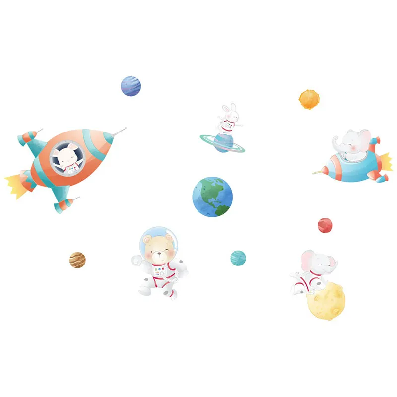 Stickers - Animaux astronautes dans l'espace-2
