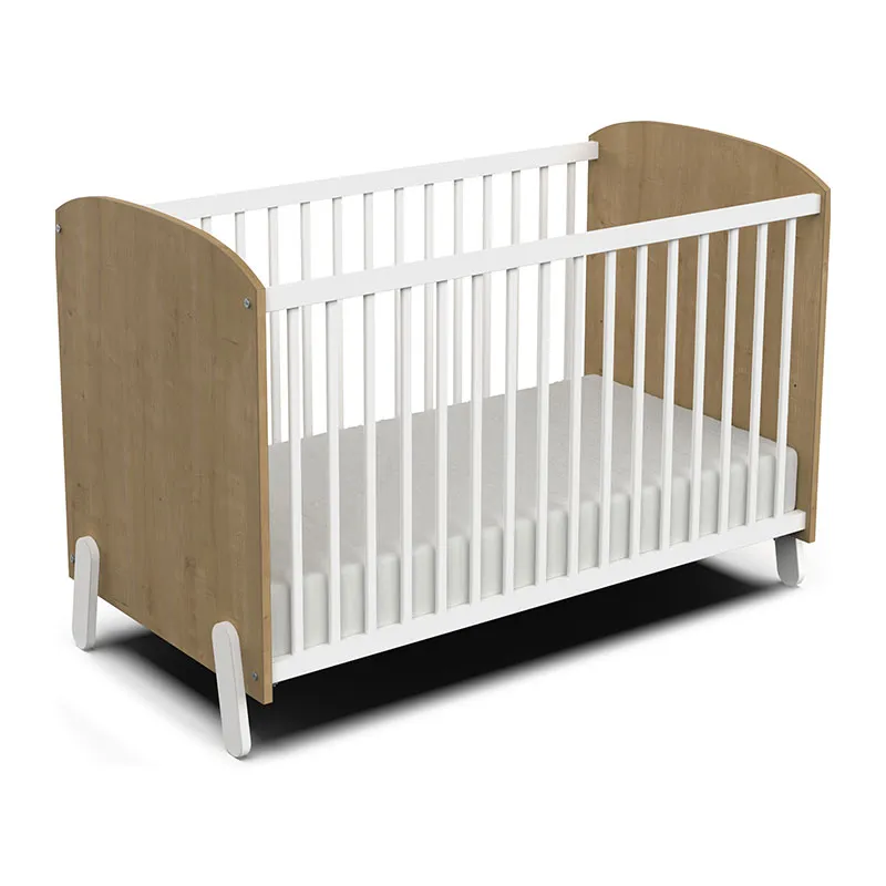 Chambre Duo Lit Bébé Naili + Commode à langer avec plan 2 tiroirs - 60x120cm-2