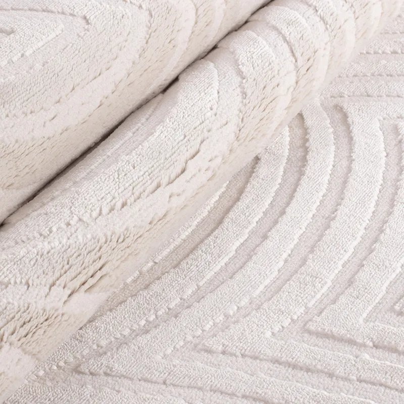 Tapis Sahara reliefs géometriques Crème - Plusieurs dim. dispos-3