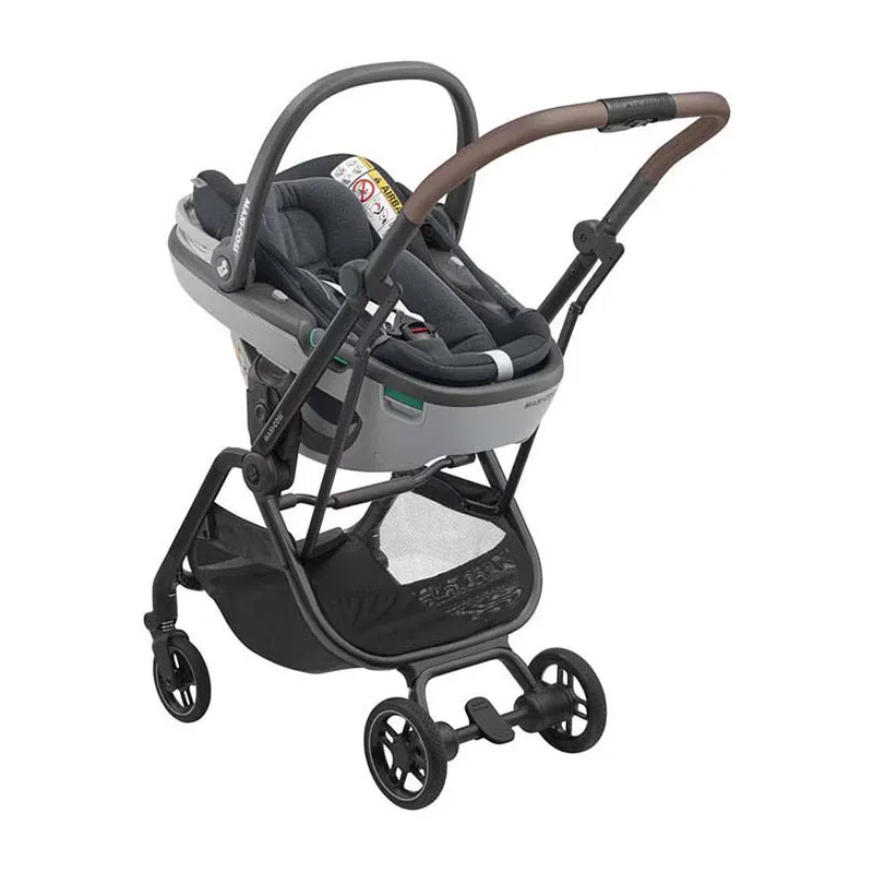 Trio Poussette Compacte Leona + Cosi Tinca sans base + Nacelle Oria + Ombrelle + Adaptateurs Graphite - 0m+-8